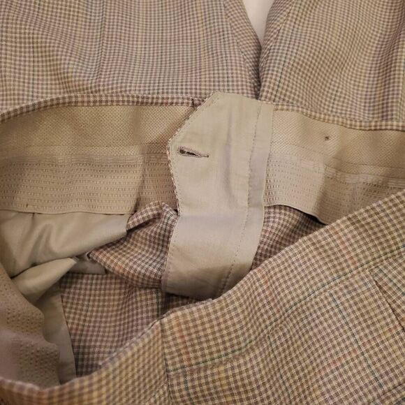 Vintage SANSaBELT a JAYMAR Slack. 1970's, Tan/Gray Plaid, Trouser Pant -Mens Siz - Picture 11 of 13